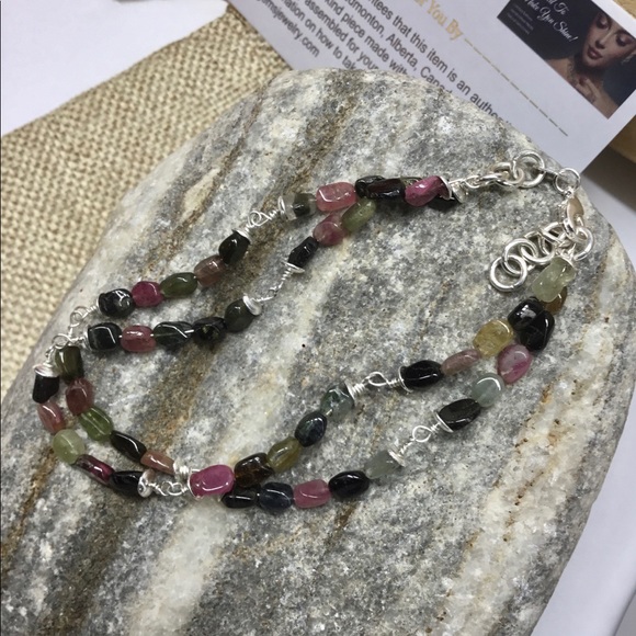 Delicate Tourmaline Tennis Style Bracelet - Picture 6 of 8